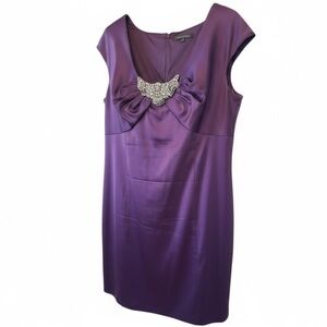 David Meister Plus Size Plum Embellished Sheath Dress